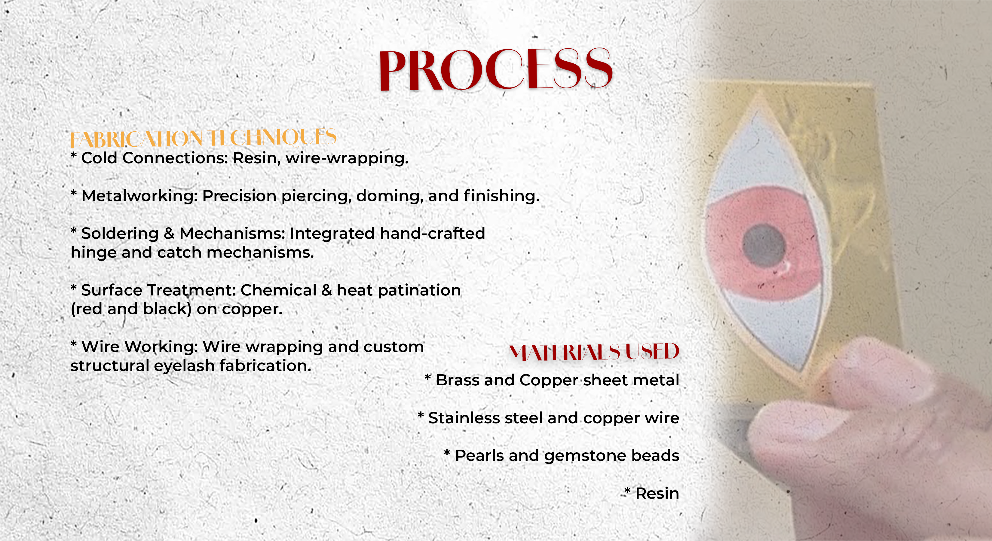 Process & Materials — fabrication techniques used